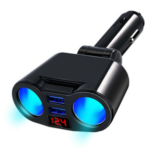 UK 12V Car Cigarette Lighter 2 Way Dual USB Charger Plug Socket Splitter Adapter 1