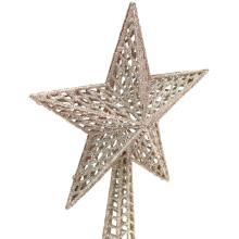 Extra Large Christmas Tree Topper Star Decoration Rose Gold Glitter 36cm Tall