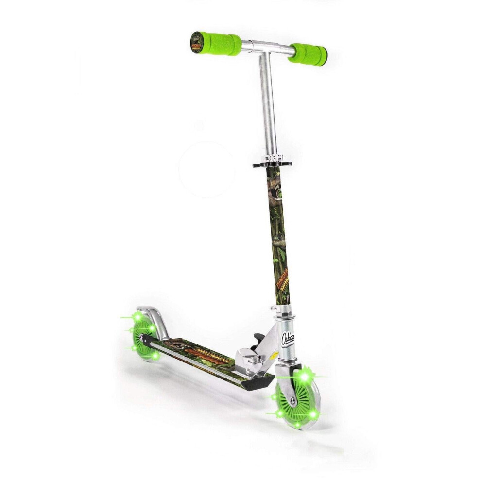 HGL Push Scooter Dinosaur Foldable Light up Wheels