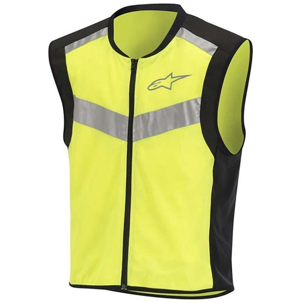 Alpinestars Black-Yellow Fluorescent Flare Motorcycle Safety Vest - M Green 8033637942674