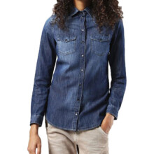 (XS) DIESEL DE PRATT Womens Denim Jeans Casual Shirt Ladies Top Cotton Elegant Blue