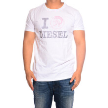 (M) DIESEL T ILOVE R 00AIE Mens T-Shirt Crew Neck Short Sleeve Casual Cotton Tee
