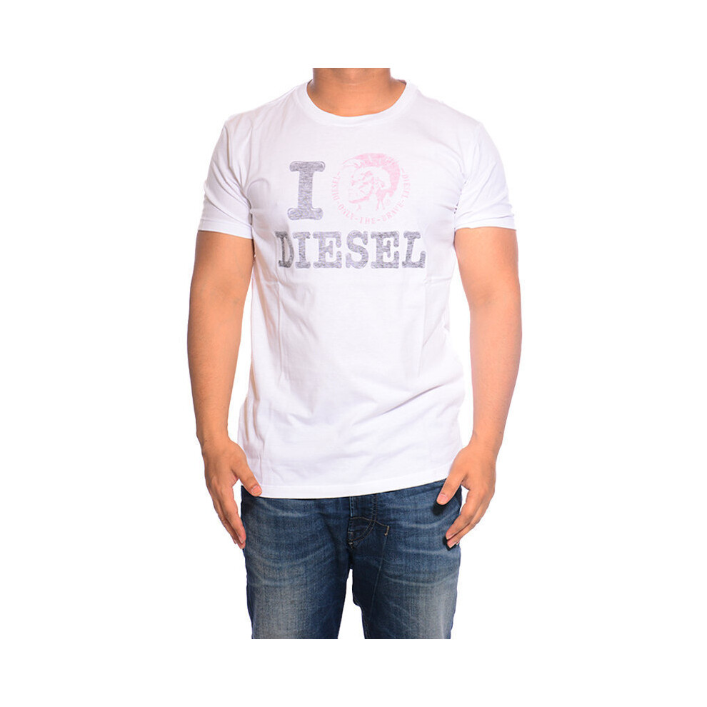 (M) DIESEL T ILOVE R 00AIE Mens T-Shirt Crew Neck Short Sleeve Casual Cotton Tee