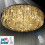 (Clear) 65cm Genuine K9 Crystal Flush Ceiling Light Chandelier 3 Colours + Bluetooth Speakers + Remote Control 6