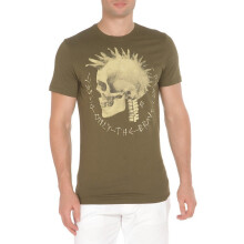 (S) DIESEL T FEDDO Mens T Shirt Crew Neck Short Sleeve Cotton Tee Olive Mohawk Print