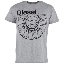 (S) DIESEL T BALLOCK R Mens T-Shirt Crew Neck Grey Tee