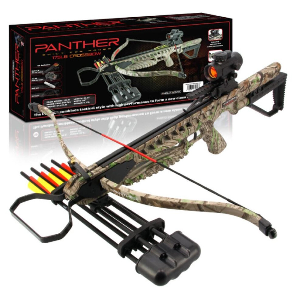 Anglo Arms Panther 175lb Deluxe CAMO Crossbow Kit With Accessories