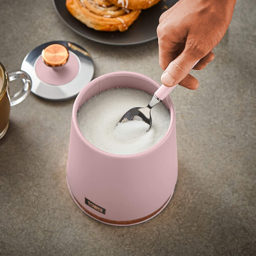 Cavaletto Tea Coffee Sugar Storage Canisters Set in Pink Rose