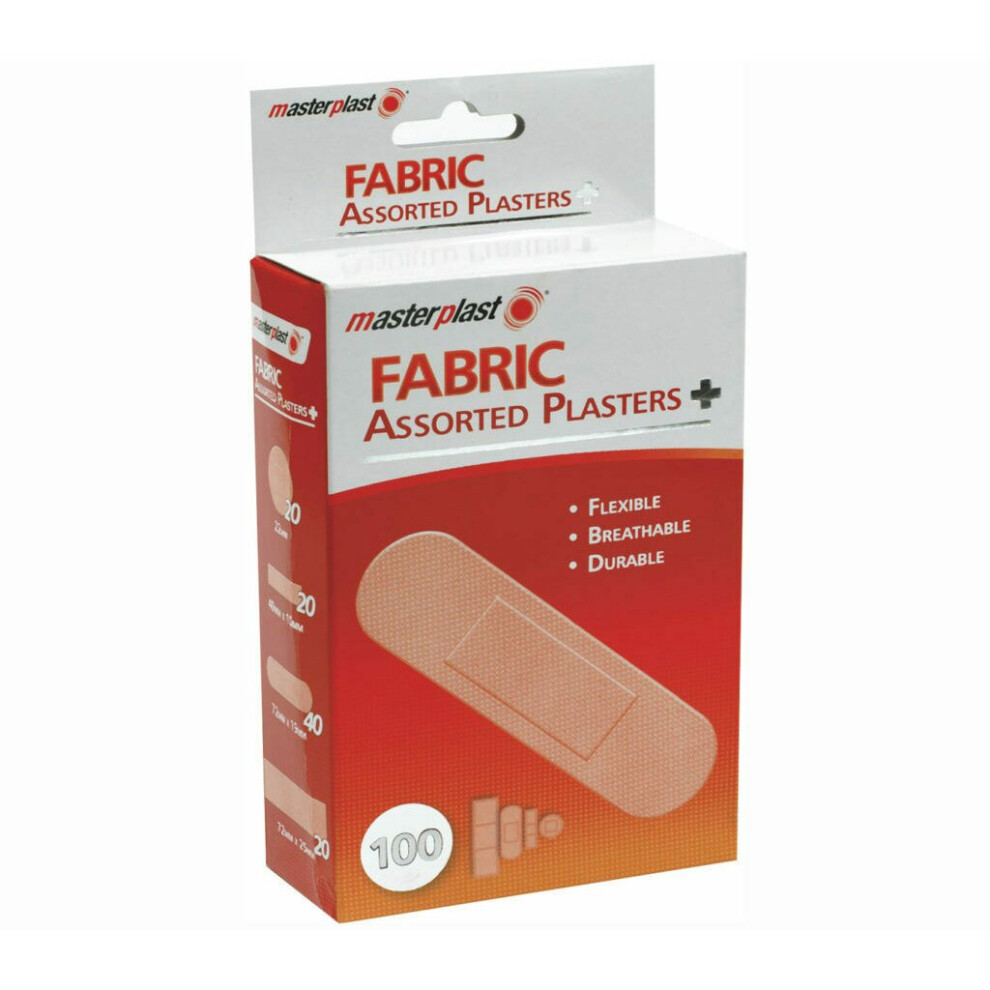 MASTERPLAST ASSORTED FABRIC PLASTERS 100PK