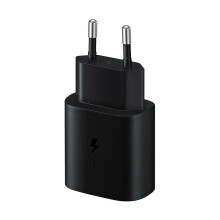 (Adapter Only) Samsung EU 2 Pin 2 Amp 25 Watt Super Fast Mains Charger USB-C Data Cable Black