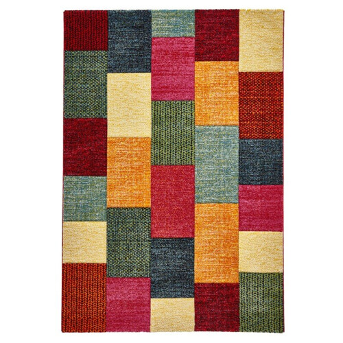 Think Rugs (200x290cm) Brooklyn Modern Rugs 21830 in Square Patchwork Multicolour Thick Soft Mats 2