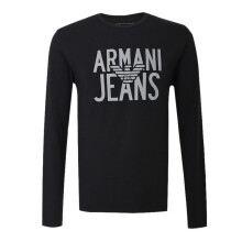 (S) ARMANI JEANS 6X6T91 Mens T-Shirt Eagle Print Black Tee