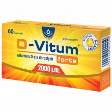 D-Vitum Forte Vitamin D 2000 IU, 60 Caps for adults support immune system