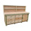 (7ft, With Back Panel) Wooden Workbench Eucalyptus Top Tool Cabinet with Lockable Cupboard Work Table 1