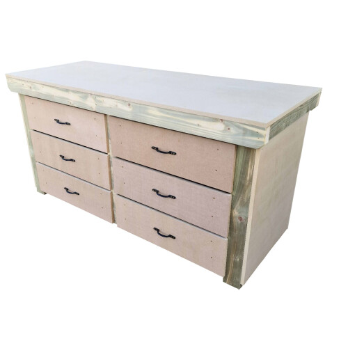 (4ft, Without Back Panel) Tool Cabinet Workbench Wooden 18mm MDF Top 1