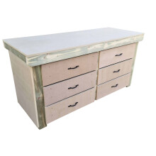 (6ft, Without Back Panel) Tool Cabinet Workbench Wooden 18mm MDF Top