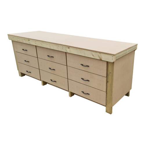 (7ft, Without Back Panel) Tool Cabinet Workbench Wooden 18mm MDF Top 1