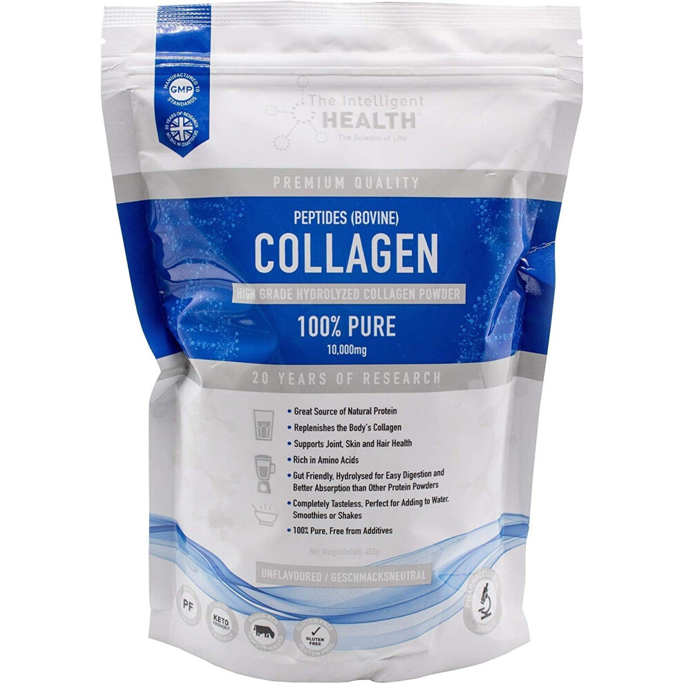 The Intelligent Health Hydrolysed Collagen Powder (Bovine) 450G Unflavoured