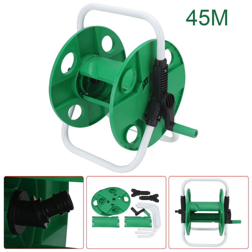 45M Garden Hose Reel Trolley Portable Water Pipe Free Reinforced Tough Green