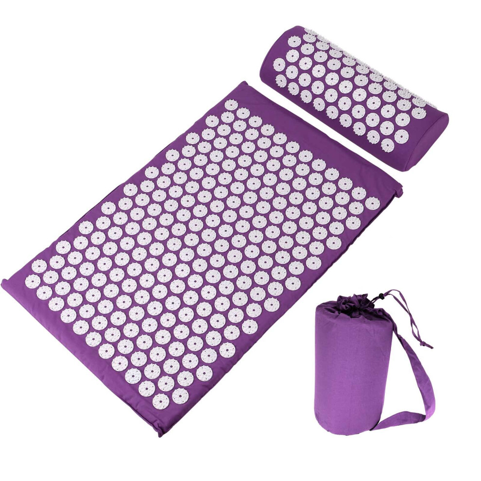 (Lavender) Massage Mat Sit Yoga Lying Mats Pain Stress Relax