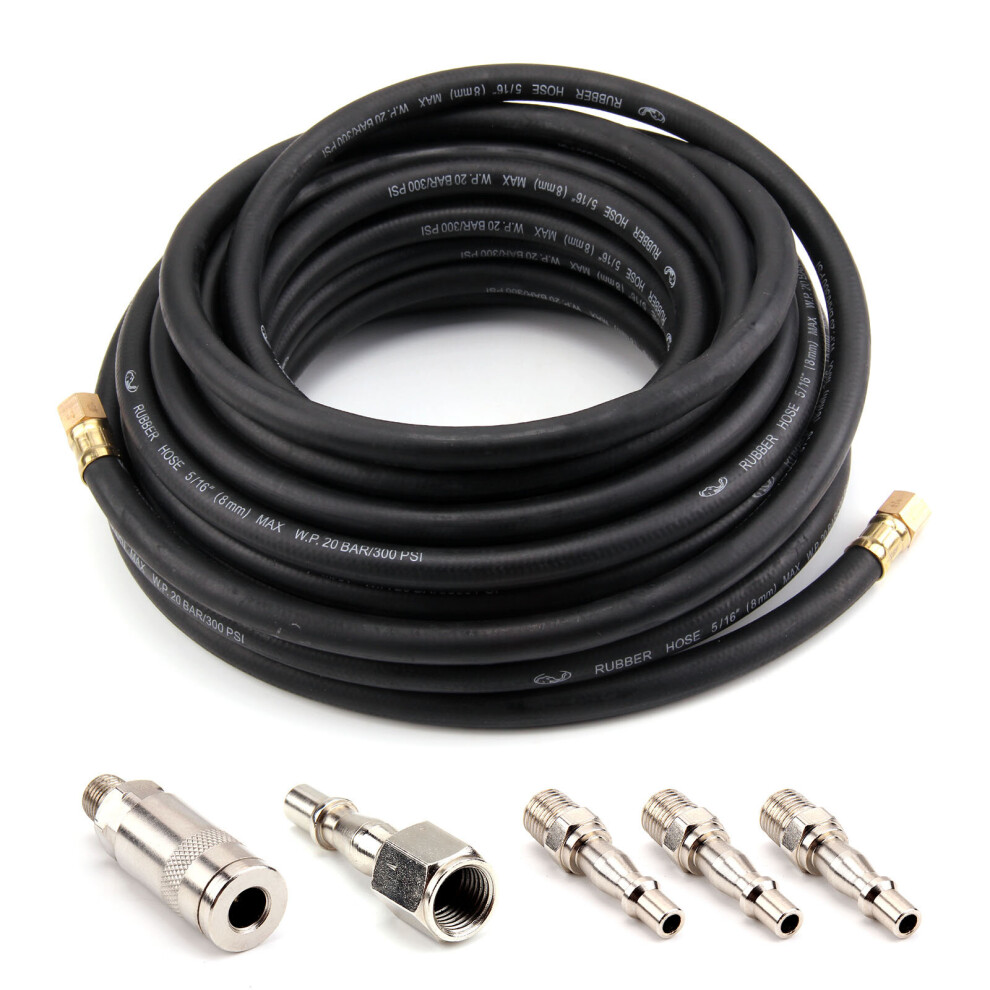 Rubber Air Compressor Hose Air Line 15m 1/4 BSP Bore Auto Heavy Top