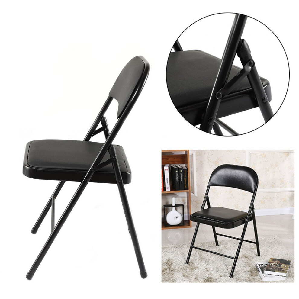 Folding Chairs Strong Metal Frame Durable Office Hall Guest Seating