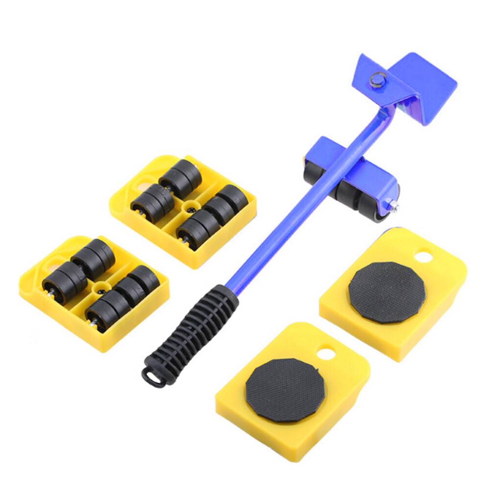 (Yellow) Heavy Furniture Shifter Lifter Wheels Moving Kit