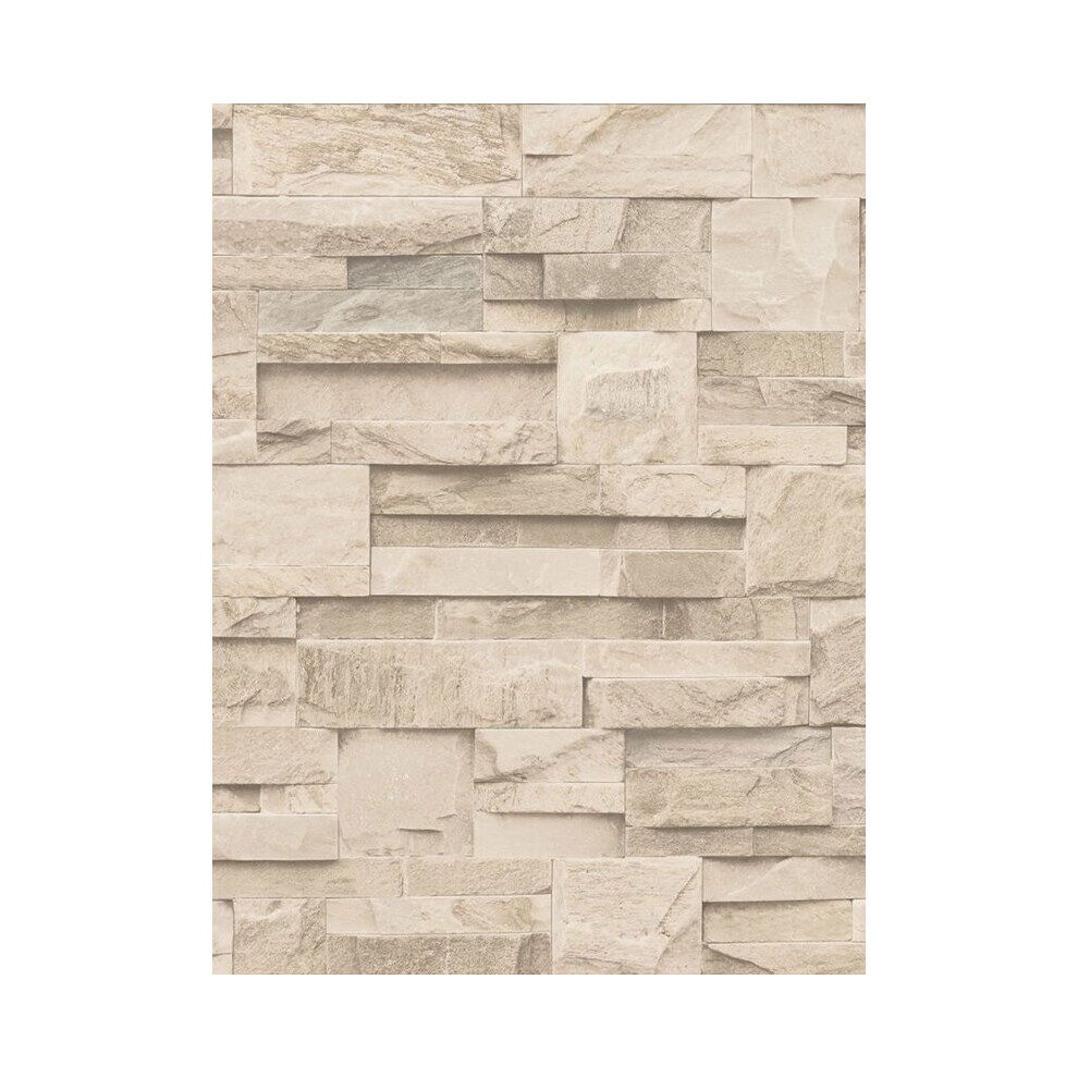 Slate Stone Wallpaper Beige Muriva J274-07