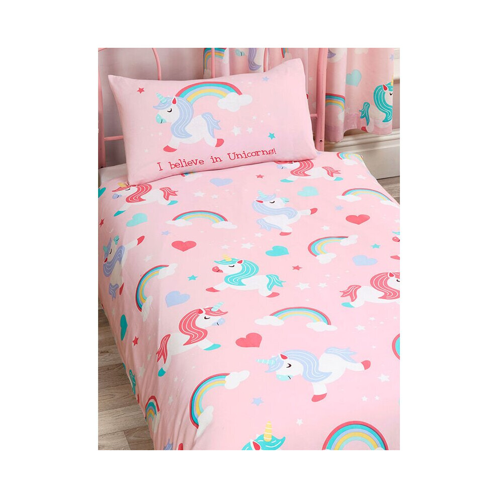 (Single) I Believe In Unicorns Duvet Cover and Pillowcase Set