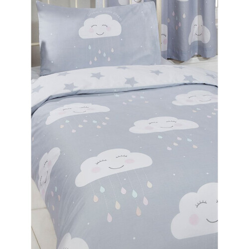 (Single) Happy Clouds Duvet Cover and Pillowcase Set