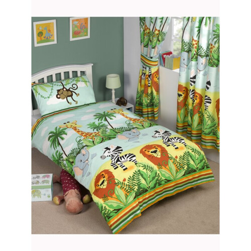 (Single) Jungle-Tastic Duvet Cover and Pillowcase Set 1
