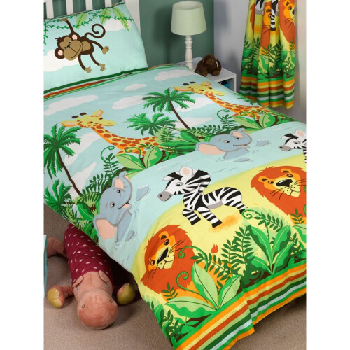 (Single) Jungle-Tastic Duvet Cover and Pillowcase Set