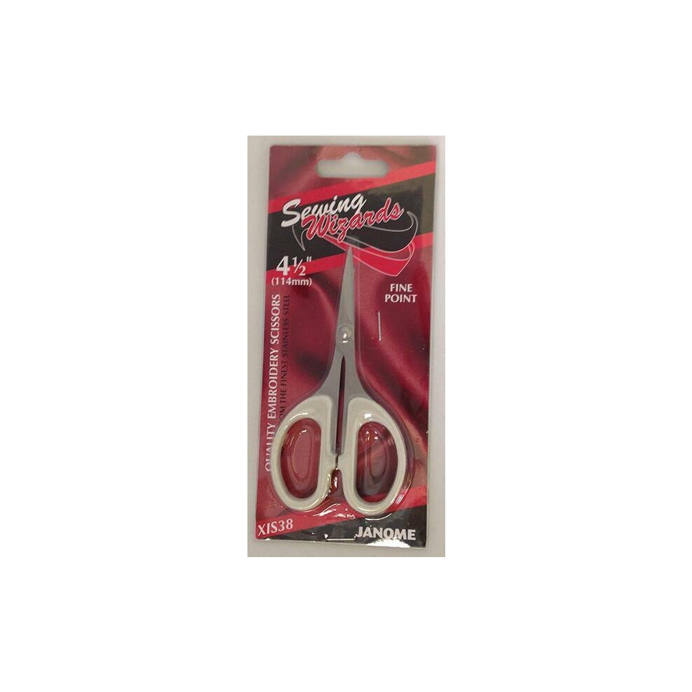 Janome  Sewing Wizards 4.5-Inch / 11 cm Fine Point Embroidery Scissors