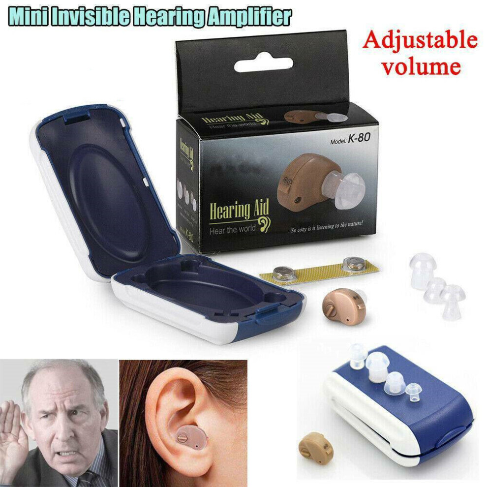 1 Pair Invisible Mini Ear Hearing Aid Enhancer Amplifier Sound Voice Loudly Set