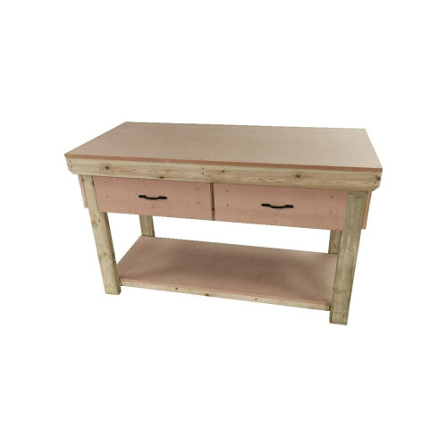 (4ft, Standard Legs) Wooden MDF Top Workbench With Drawers 1