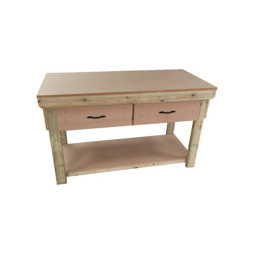 (5ft, Standard Legs) Wooden MDF Top Workbench With Drawers 1