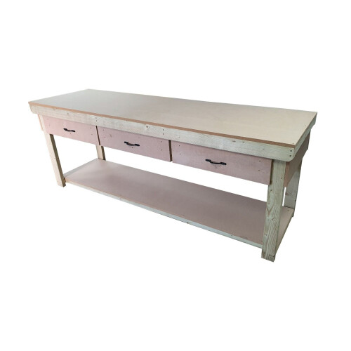 (7ft, Standard Legs) Wooden MDF Top Workbench With Drawers 2