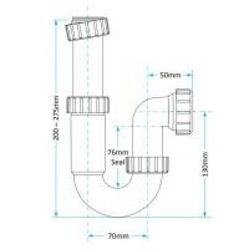 Viva Telescopic Basin P Trap & Un Slotted Basin Waste Bathroom Waste on