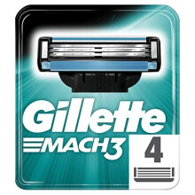 Gillette Mach3 Razor Blades for Men, Pack of 4 Refill Blades
