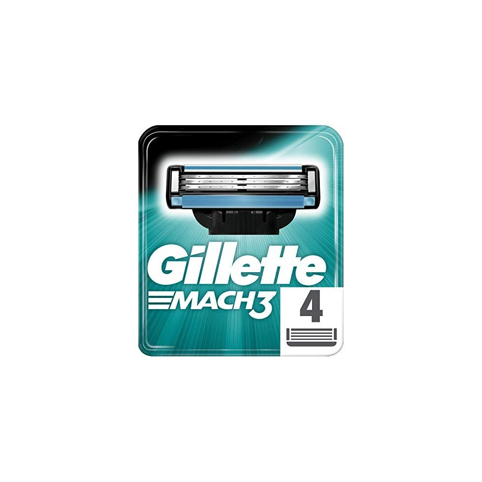 Gillette Mach3 Razor Blades for Men, Pack of 4 Refill Blades