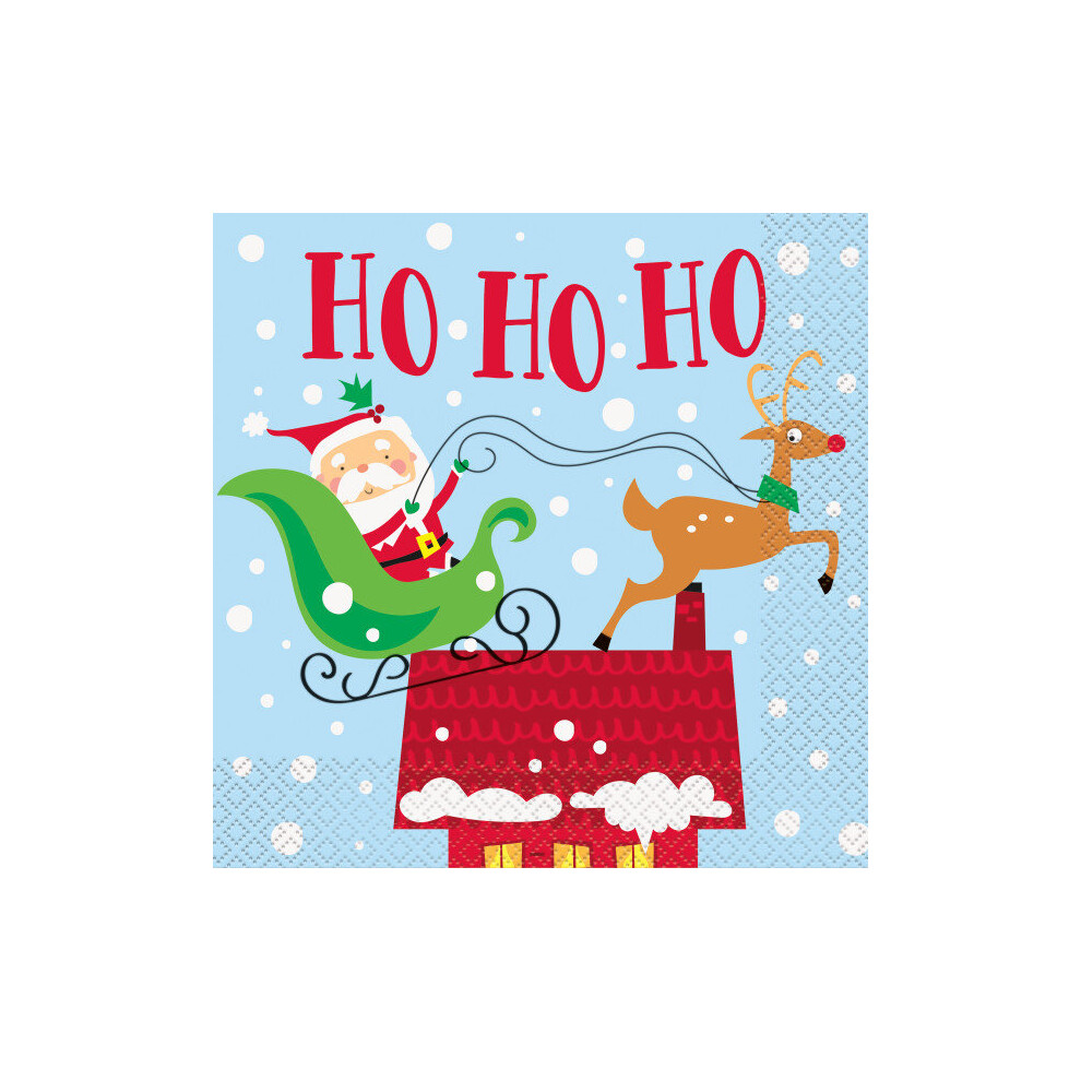 16 x Christmas Santa Paper Napkins Childs Family Friendly Christmas Tableware