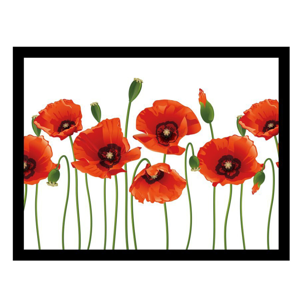 (Poppies) GEEZY Large Wooden Bean Bag Cushioned Lap Tray - 44 x 34cm