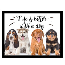 (Dogs) GEEZY Large Wooden Bean Bag Cushioned Lap Tray - 44 x 34cm