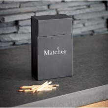 Powder Coated Steel Match Box | Carbon Black Fireside Accessory