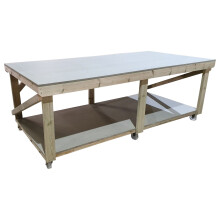 (8ft, Standard Legs) Wooden 4FT Wide uniMDF Top Workbench