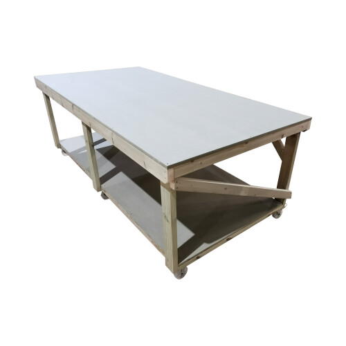 (5ft, Legs With Wheels) Wooden 3FT Wide uniMDF Top Workbench 2