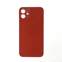 For iPhone 12 - Plain Glass Back In Red