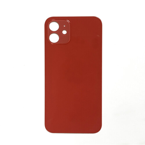 For iPhone 12 - Plain Glass Back In Red