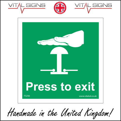 Fs256 press to exit sign automatic button push electric gate workplace