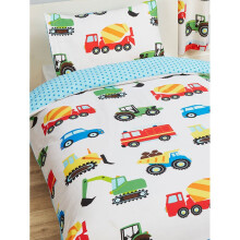(Single) Trucks and Transport Duvet Cover and Pillowcase Set